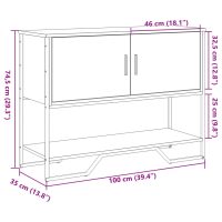 vidaXL Avlastningsbord rökfärgad ek 100x35x74,5 cm konstruerat trä - Bild 10