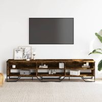 vidaXL Tv-bänk rökfärgad ek 180x34x41 cm konstruerat trä - Bild 3