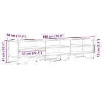 vidaXL Tv-bänk rökfärgad ek 180x34x41 cm konstruerat trä - Bild 9