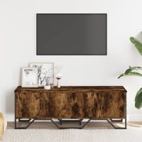 vidaXL Tv-bänk rökfärgad ek 122x34x41 cm konstruerat trä - Bild 3