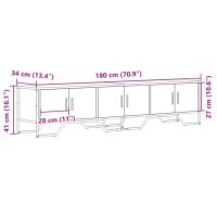 vidaXL Tv-bänk svart 180x34x41 cm konstruerat trä - Bild 9