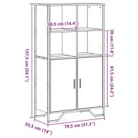 vidaXL Högskåp svart 79,5x35,5x137,5 cm konstruerat trä - Bild 11