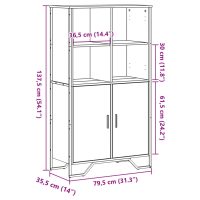 vidaXL Högskåp sonoma-ek 79,5x35,5x137,5 cm konstruerat trä - Bild 11