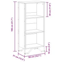 vidaXL Bokhylla sonoma-ek 50x31x106 cm konstruerat trä - Bild 9