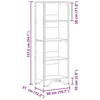 vidaXL Bokhylla svart 50x31x137,5 cm konstruerat trä - Bild 9