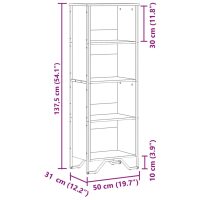 vidaXL Bokhylla sonoma-ek 50x31x137,5 cm konstruerat trä - Bild 9