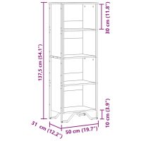 vidaXL Bokhylla brun ek 50x31x137,5 cm konstruerat trä - Bild 9