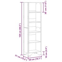 vidaXL Bokhylla sonoma-ek 50x31x169 cm konstruerat trä - Bild 9