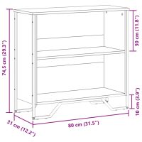 vidaXL Bokhylla brun ek 80x31x74,5 cm konstruerat trä - Bild 9