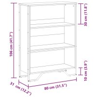 vidaXL Bokhylla svart 80x31x106 cm konstruerat trä - Bild 9