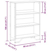 vidaXL Bokhylla sonoma-ek 80x31x106 cm konstruerat trä - Bild 9