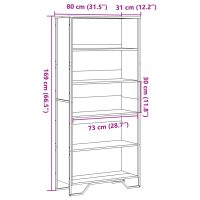 vidaXL Bokhylla rökfärgad ek 80x31x169 cm konstruerat trä - Bild 9