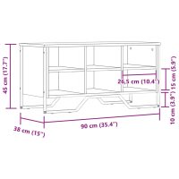 vidaXL Skoskåp rökfärgad ek 90x38x45,5 cm konstruerat trä - Bild 9