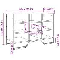 vidaXL Skoskåp sonoma-ek 90x38x61,5 cm konstruerat trä - Bild 9