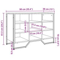 vidaXL Skoskåp rökfärgad ek 90x38x61,5 cm konstruerat trä - Bild 9