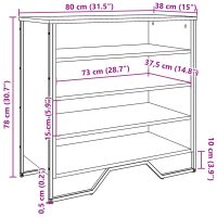 vidaXL Skoskåp sonoma-ek 80x38x78 cm konstruerat trä - Bild 9