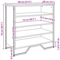 vidaXL Skoskåp brun ek 80x38x78 cm konstruerat trä - Bild 9