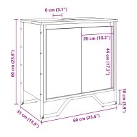 vidaXL Tvättställsskåp sonoma-ek 60x35x60 cm konstruerat trä - Bild 10