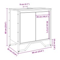 vidaXL Tvättställsskåp rökfärgad ek 60x35x60 cm konstruerat trä - Bild 10