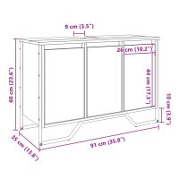 vidaXL Tvättställsskåp brun ek 91x35x60 cm konstruerat trä - Bild 11