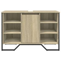 vidaXL Tvättställsskåp sonoma-ek 91x35x60 cm konstruerat trä - Bild 4