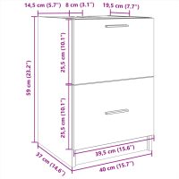 vidaXL Tvättställsskåp sonoma-ek 40x37x59 cm konstruerat trä - Bild 11