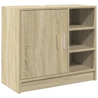 vidaXL Tvättställsskåp sonoma-ek 63x29x55 cm konstruerat trä - Bild 2