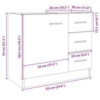 vidaXL Tvättställsskåp sonoma-ek 63x30x54 cm konstruerat trä - Bild 10