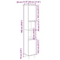 vidaXL Badrumsskåp sonoma-ek 30x30x190cm konstruerat trä - Bild 10