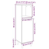 vidaXL Badrumsskåp sonoma-ek 30x30x100cm konstruerat trä - Bild 10