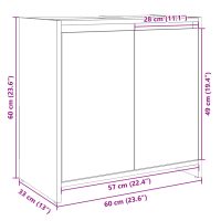 vidaXL Tvättställsskåp sonoma-ek 60x33x60 cm konstruerat trä - Bild 10