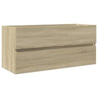 vidaXL Tvättställsskåp sonoma-ek 100x38,5x45 cm konstruerat trä - Bild 2