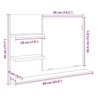 vidaXL Badrumsspegel sonoma-ek 60x10,5x45 cm konstruerat trä - Bild 10