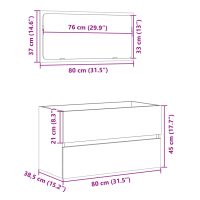 vidaXL Badrumsskåp med spegel Sonoma-ek 80x38,5x45 cm - Bild 11