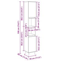 vidaXL Badrumsskåp sonoma-ek 30x30x190cm konstruerat trä - Bild 10