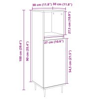 vidaXL Badrumsskåp sonoma-ek 30x30x100cm konstruerat trä - Bild 10