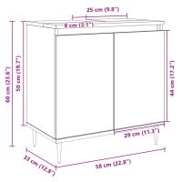 vidaXL Badrumsskåp sonoma-ek 58x33x60 cm konstruerat trä - Bild 9