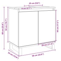 vidaXL Badrumsskåp sonoma-ek 58x33x60 cm konstruerat trä - Bild 9