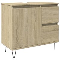 vidaXL Badrumsskåp sonoma-ek 65x33x60 cm konstruerat trä - Bild 2