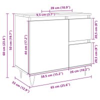 vidaXL Badrumsskåp sonoma-ek 65x33x60 cm konstruerat trä - Bild 9