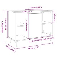 vidaXL Badrumsskåp sonoma-ek 80x33x60 cm konstruerat trä - Bild 10