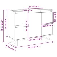 vidaXL Badrumsskåp sonoma-ek 80x33x60 cm konstruerat trä - Bild 9