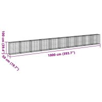 vidaXL Gabionkorg med skydd 1000x50x100 cm galvaniserat järn - Bild 7