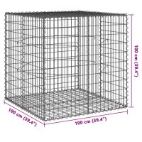 vidaXL Gabionkorg med skydd 100x100x100 cm galvaniserat järn - Bild 7