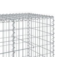 vidaXL Gabionkorg med skydd 450x100x100 cm galvaniserat järn - Bild 6