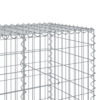 vidaXL Gabionkorg med skydd 600x100x100 cm galvaniserat järn - Bild 6