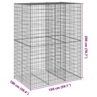 vidaXL Gabionkorg med skydd 150x100x200 cm galvaniserat järn - Bild 7