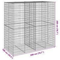 vidaXL Gabionkorg med skydd 200x100x200 cm galvaniserat järn - Bild 7