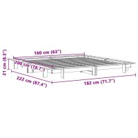 vidaXL Sängram utan madrass 160x200 cm massiv furu - Bild 9