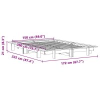 vidaXL Sängram utan madrass 150x200 cm massiv furu - Bild 9